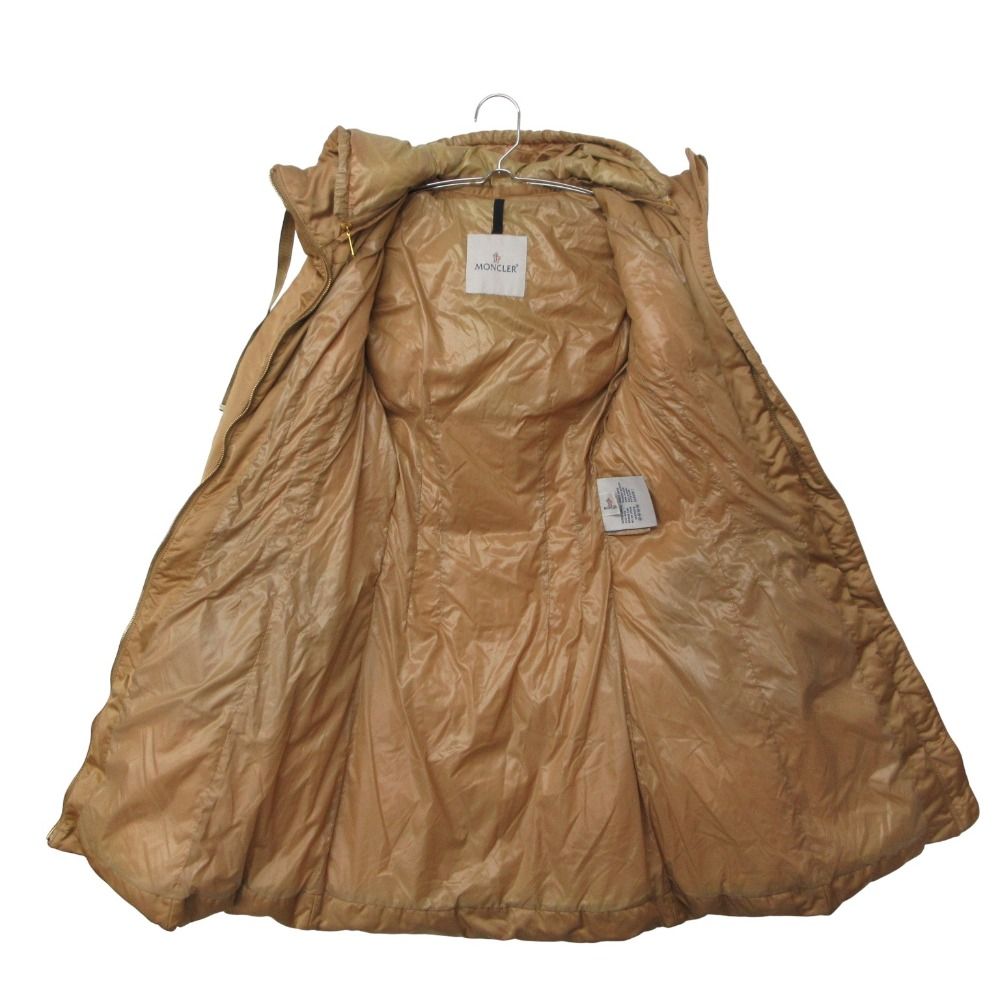 Moncler Coat Nimes Down Jacket Hooded Midi Length Beige — view 3