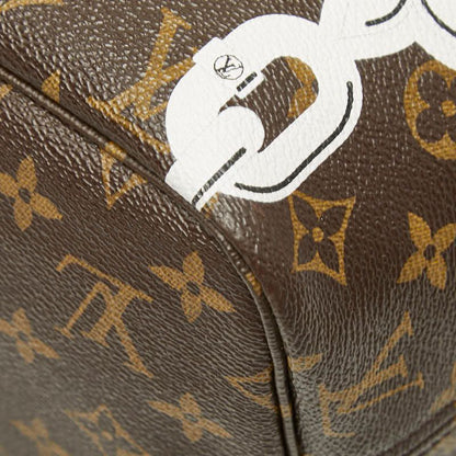 Louis Vuitton Monogram Bay Print Neverfull Tote Shoulder Bag Brown Pink Leather — view 6