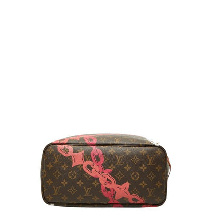 Louis Vuitton Monogram Bay Print Neverfull Tote Shoulder Bag Brown Pink Leather — view 3
