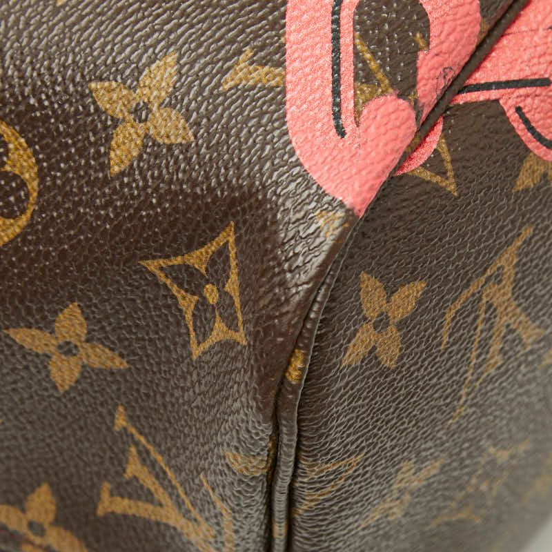 Louis Vuitton Monogram Bay Print Neverfull Tote Shoulder Bag Brown Pink Leather — view 7