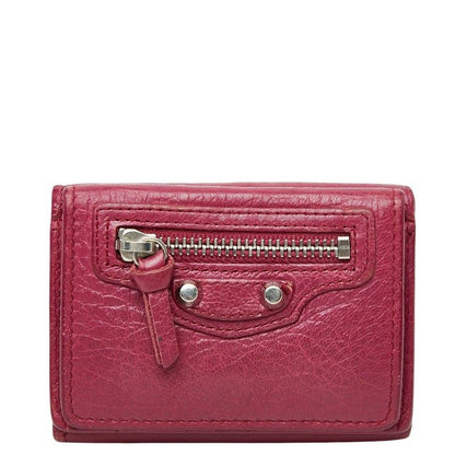 Balenciaga Classic Mini Wallet Trifold Pink Leather