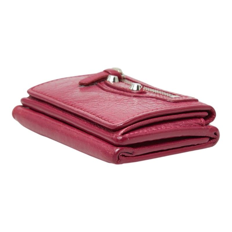 Balenciaga Classic Mini Wallet Trifold Pink Leather — view 3