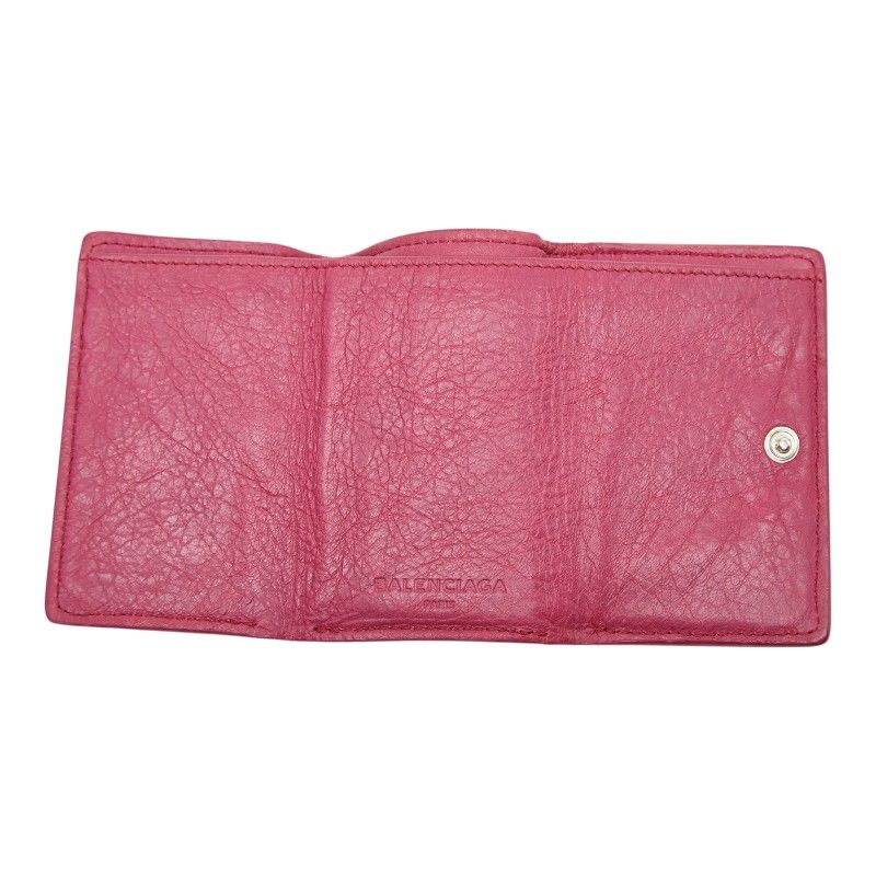 Balenciaga Classic Mini Wallet Trifold Pink Leather — view 6