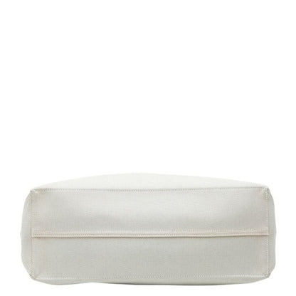 Tiffany & Co Weekend Tote Shoulder Bag 2-Way Ivory Blue Canvas Leather — view 3