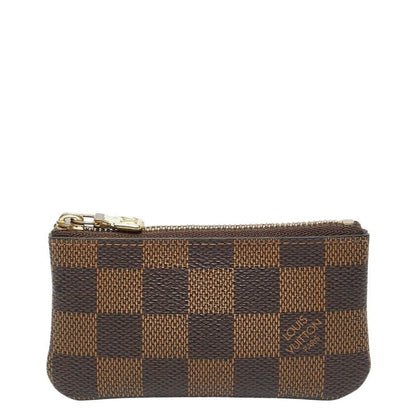 Louis Vuitton Damier Pochette Cles Coin Case Key Brown Leather 1