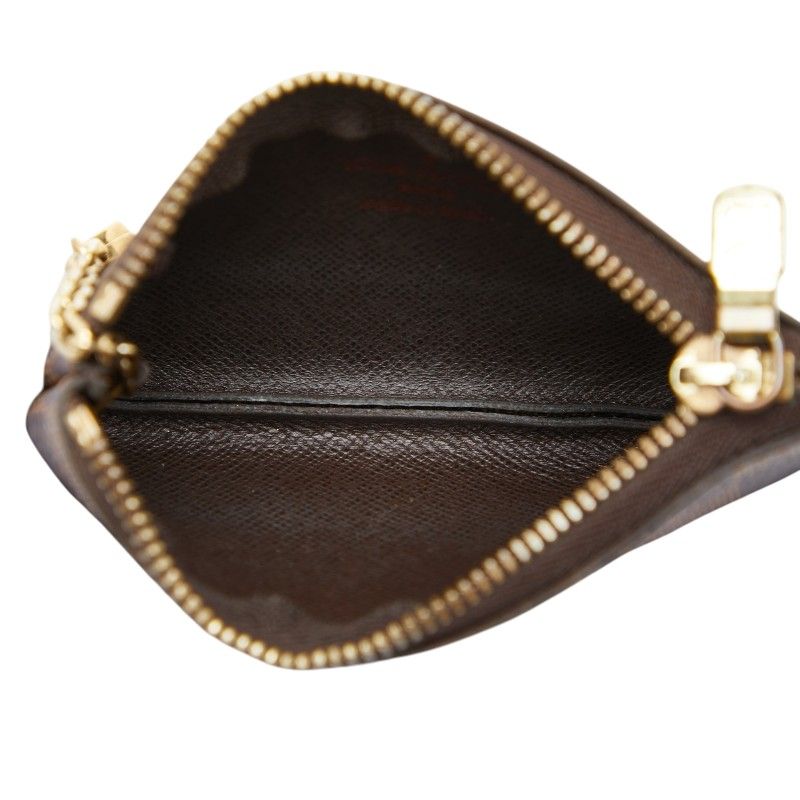 Louis Vuitton Damier Pochette Cles Coin Case Key Brown Leather 1 — view 6