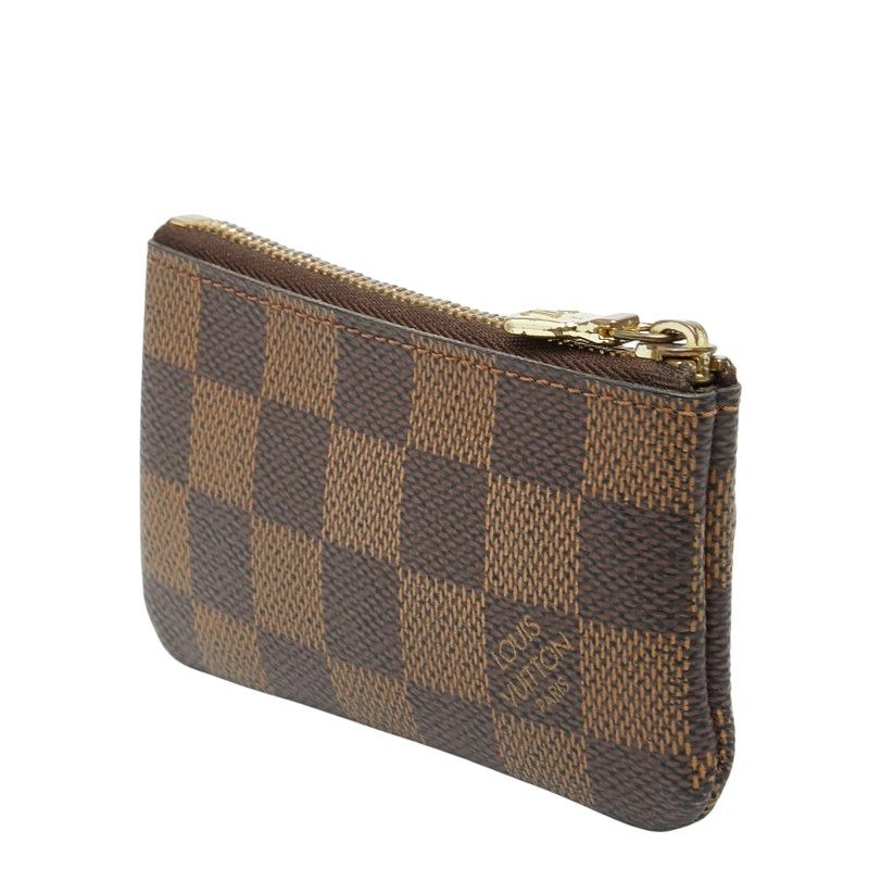 Louis Vuitton Damier Pochette Cles Coin Case Key Brown Leather 1 — view 2