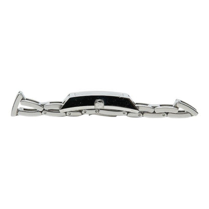 Gucci Square Diamond Logo Link Watch Black Silver Stainless Steel — view 3