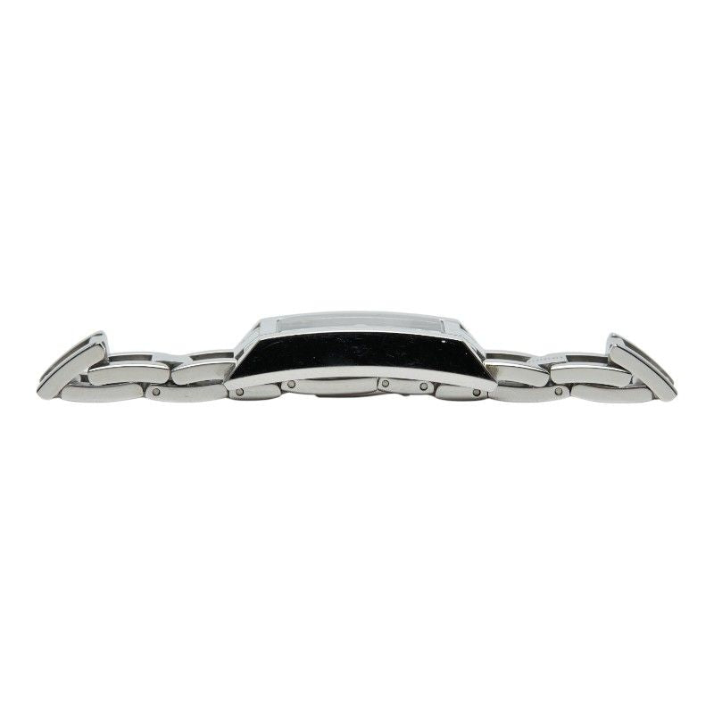 Gucci Square Diamond Logo Link Watch Black Silver Stainless Steel — view 4