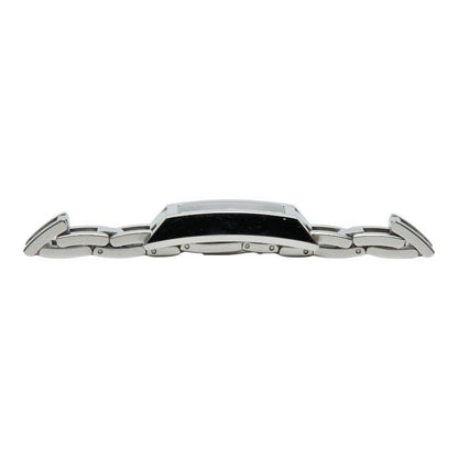 Gucci Square Diamond Logo Link Watch Black Silver Stainless Steel — view 4