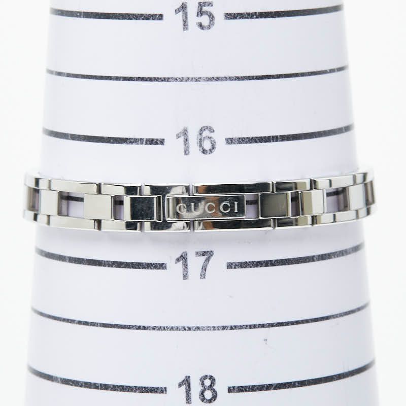 Gucci Square Diamond Logo Link Watch Black Silver Stainless Steel — view 7