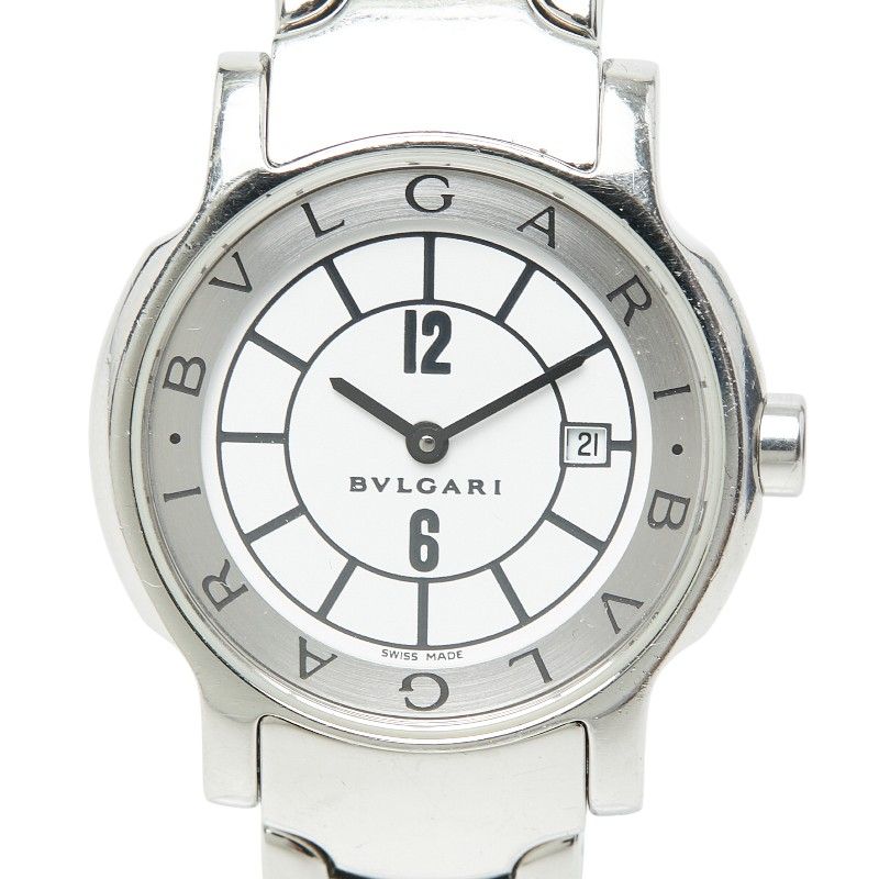 Bvlgari Solo Tempo Watch White Silver Stainless Steel