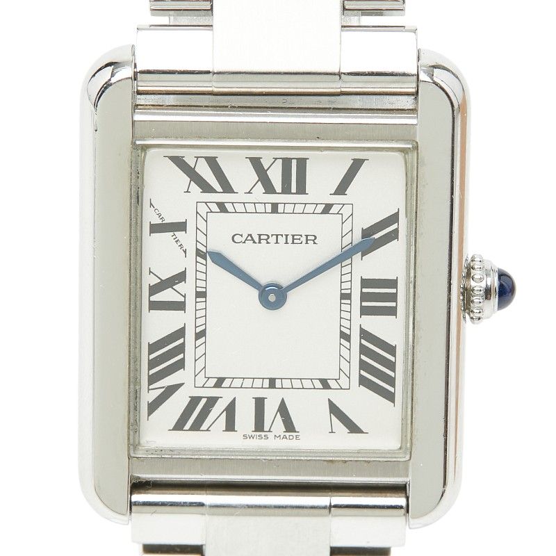 Cartier Tank Solo SM Watch White Silver Stainless Steel