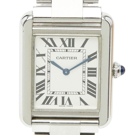Cartier Tank Solo SM Watch White Silver Stainless Steel