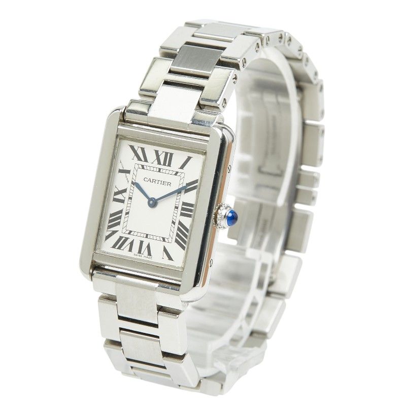 Cartier Tank Solo SM Watch White Silver Stainless Steel — view 2