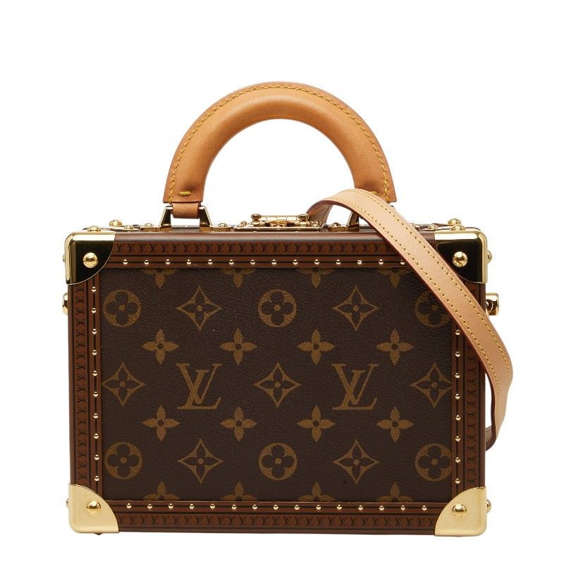 Louis Vuitton Monogram Petite Valise Mini Trunk 2-Way Shoulder Bag Brown Leather
