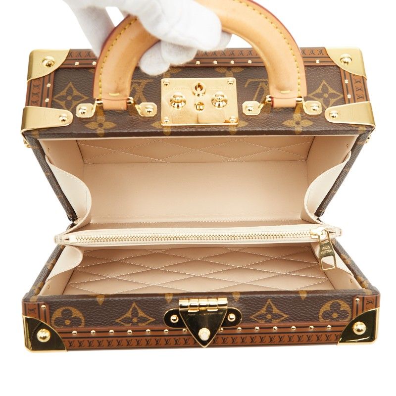 Louis Vuitton Monogram Petite Valise Mini Trunk 2-Way Shoulder Bag Brown Leather — view 9
