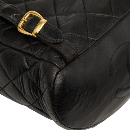 Chanel Quilted CC Logo Chain Backpack Black Lambskin — view 7