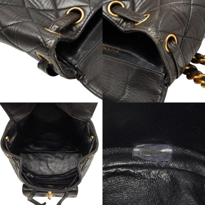 Chanel Quilted CC Logo Chain Backpack Black Lambskin — view 9