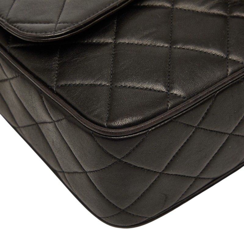 Chanel Quilted CC Logo Crossbody Chain Shoulder Bag Black Gold Lambskin — view 5