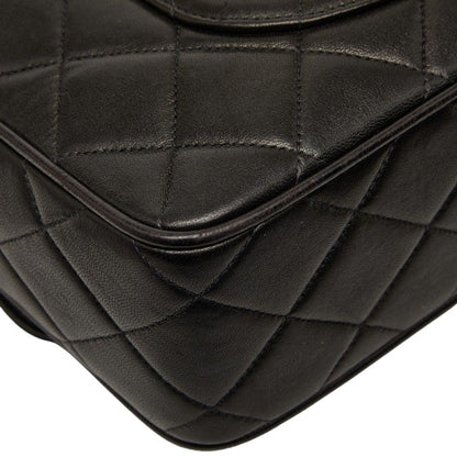Chanel Quilted CC Logo Crossbody Chain Shoulder Bag Black Gold Lambskin — view 7