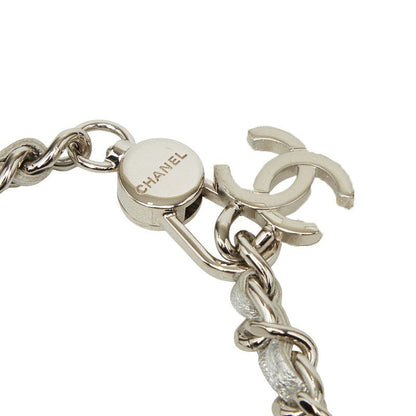 Chanel Mini Quilted CC Logo Chain Shoulder Bag Pochette Silver Leather — view 7