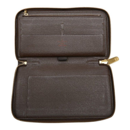 Louis Vuitton Damier Zippy Organizer Zip Around Wallet Brown Leather — view 6