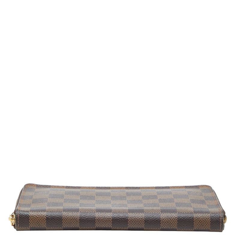Louis Vuitton Damier Zippy Organizer Zip Around Wallet Brown Leather — view 3