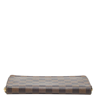 Louis Vuitton Damier Zippy Organizer Zip Around Wallet Brown Leather — view 3