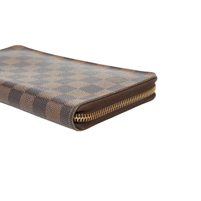 Louis Vuitton Damier Zippy Organizer Zip Around Wallet Brown Leather — view 4