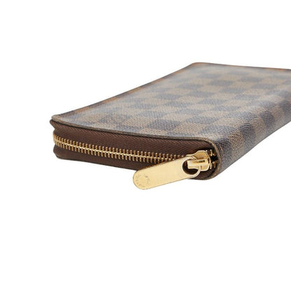 Louis Vuitton Damier Zippy Organizer Zip Around Wallet Brown Leather — view 5
