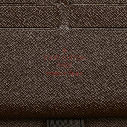 Louis Vuitton Damier Zippy Organizer Zip Around Wallet Brown Leather — view 7