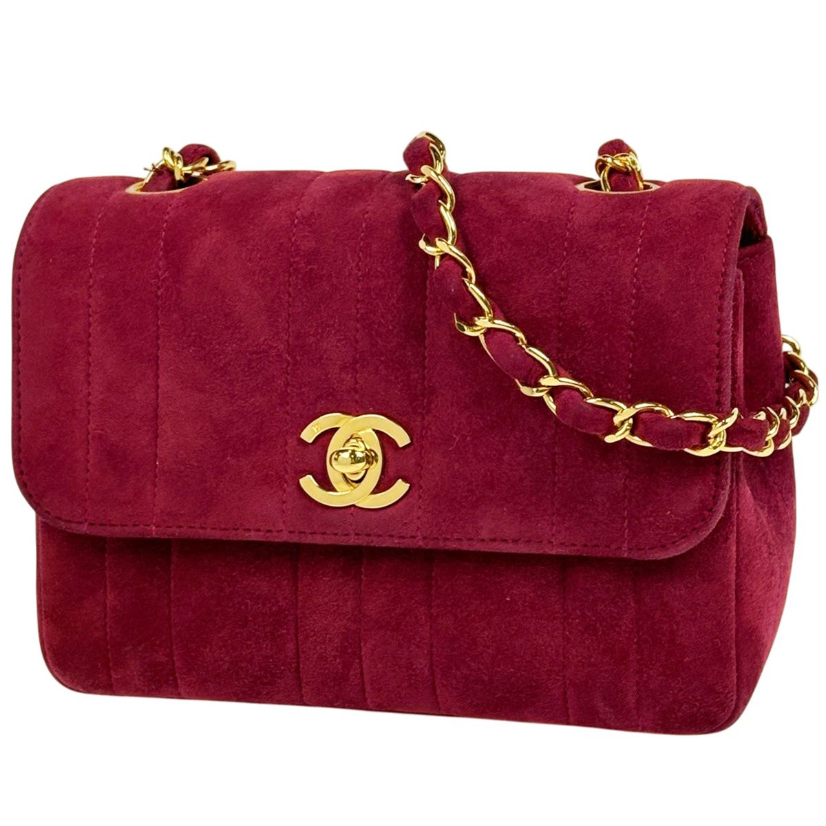 Chanel Mademoiselle Chain Shoulder Bag Suede
