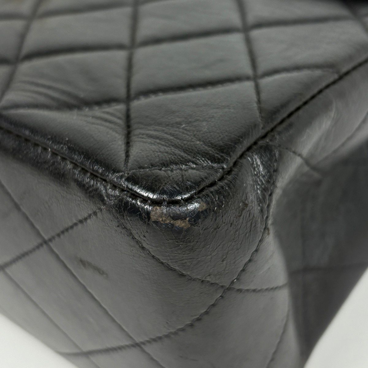 Chanel Big Quilted Single Flap Chain Shoulder Bag CC Logo Leather Black — view 4