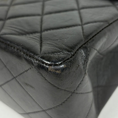 Chanel Big Quilted Single Flap Chain Shoulder Bag CC Logo Leather Black — view 4