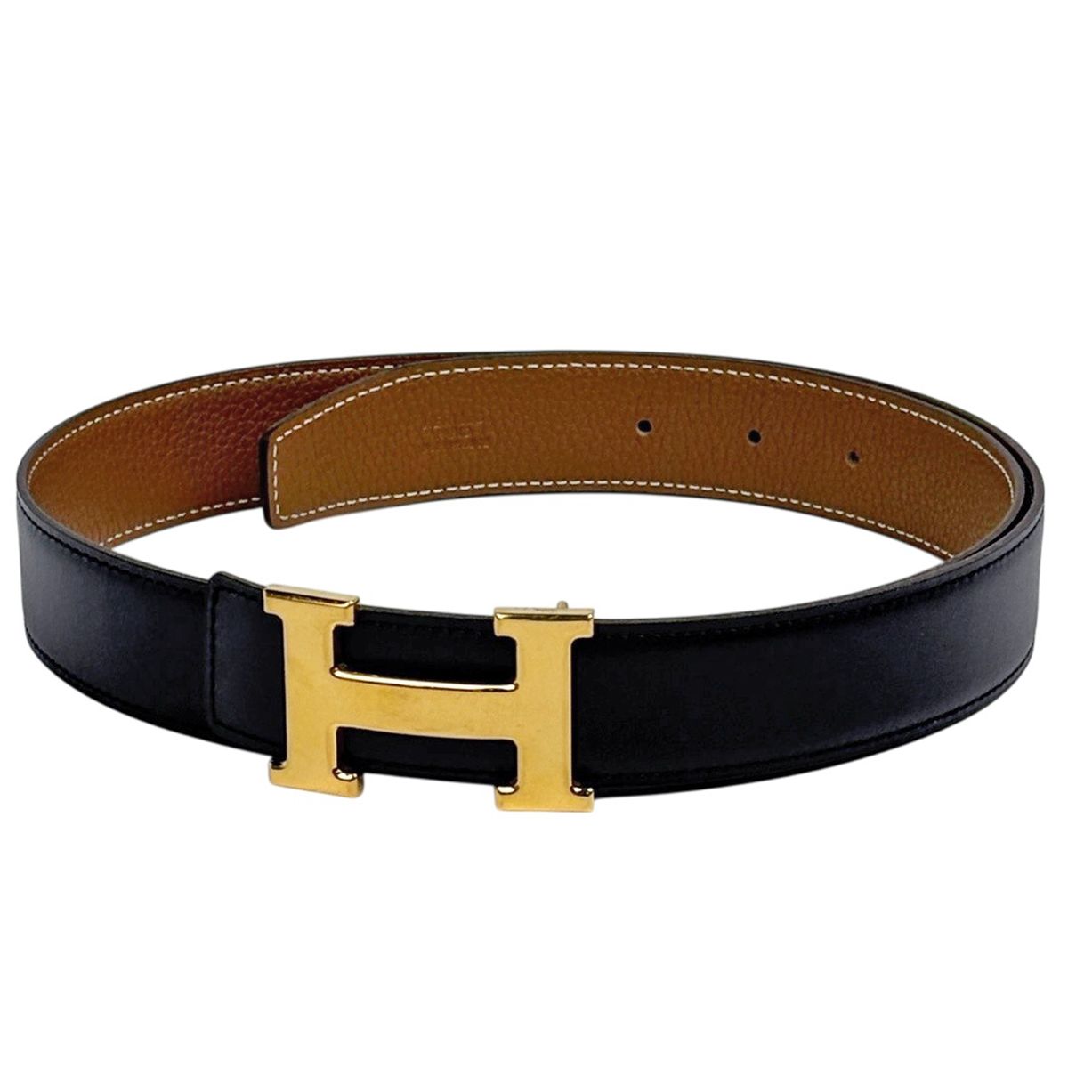 Hermes Constance Reversible Belt Leather Black Brown