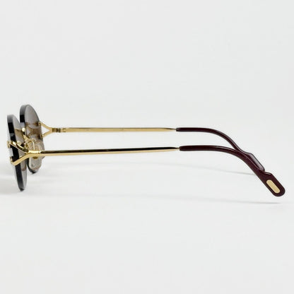 Cartier Logo Sunglasses Eyewear Rimless Brown Gold — view 2