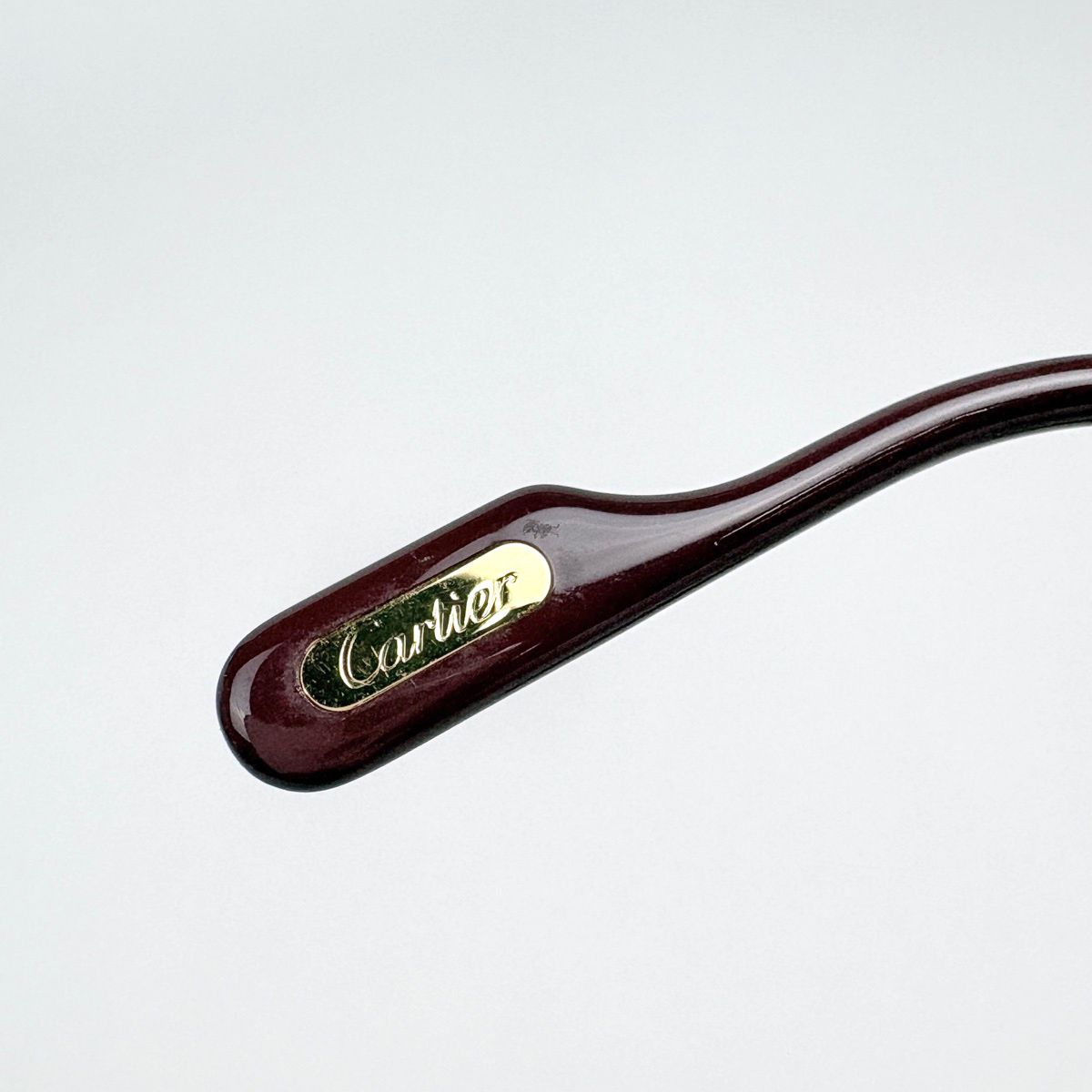 Cartier Logo Sunglasses Eyewear Rimless Brown Gold — view 3