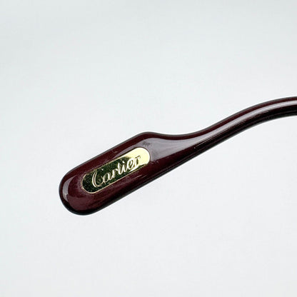 Cartier Logo Sunglasses Eyewear Rimless Brown Gold — view 3