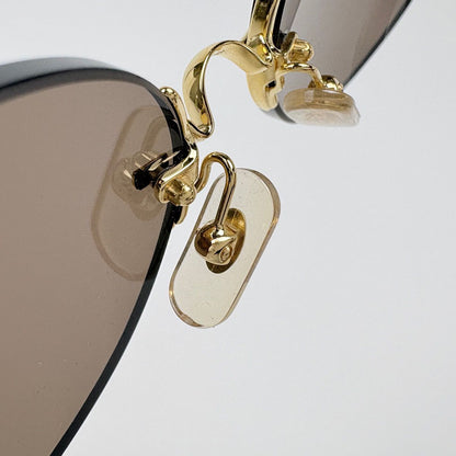 Cartier Logo Sunglasses Eyewear Rimless Brown Gold — view 5