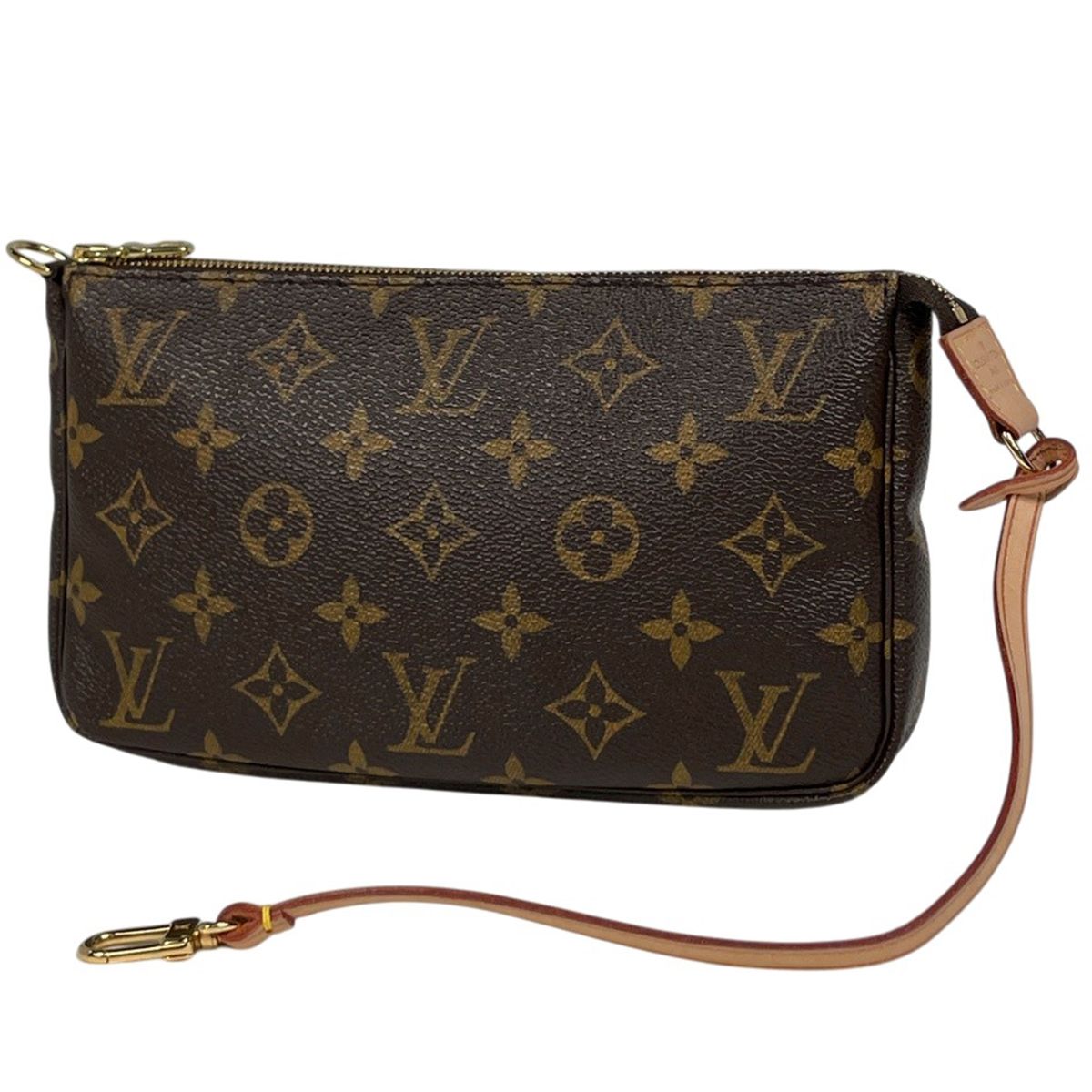 Louis Vuitton Pochette Makeup Cosmetics Pouch Monogram Brown