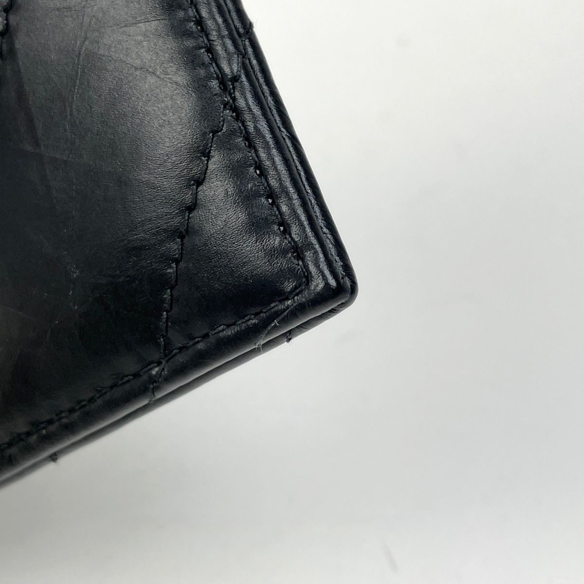 Balenciaga Crush Card Holder Quilted Business Case Leather Black — view 3