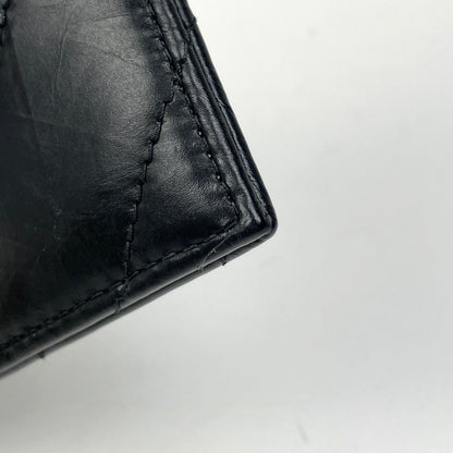 Balenciaga Crush Card Holder Quilted Business Case Leather Black — view 3