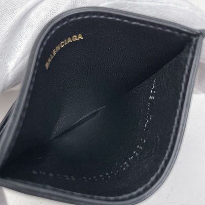 Balenciaga Crush Card Holder Quilted Business Case Leather Black — view 5