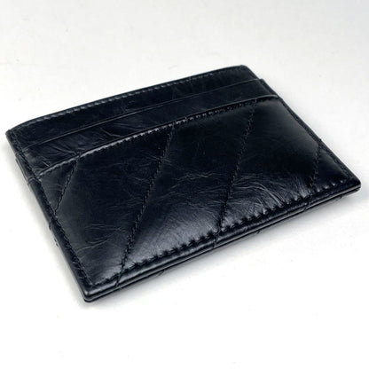 Balenciaga Crush Card Holder Quilted Business Case Leather Black — view 2