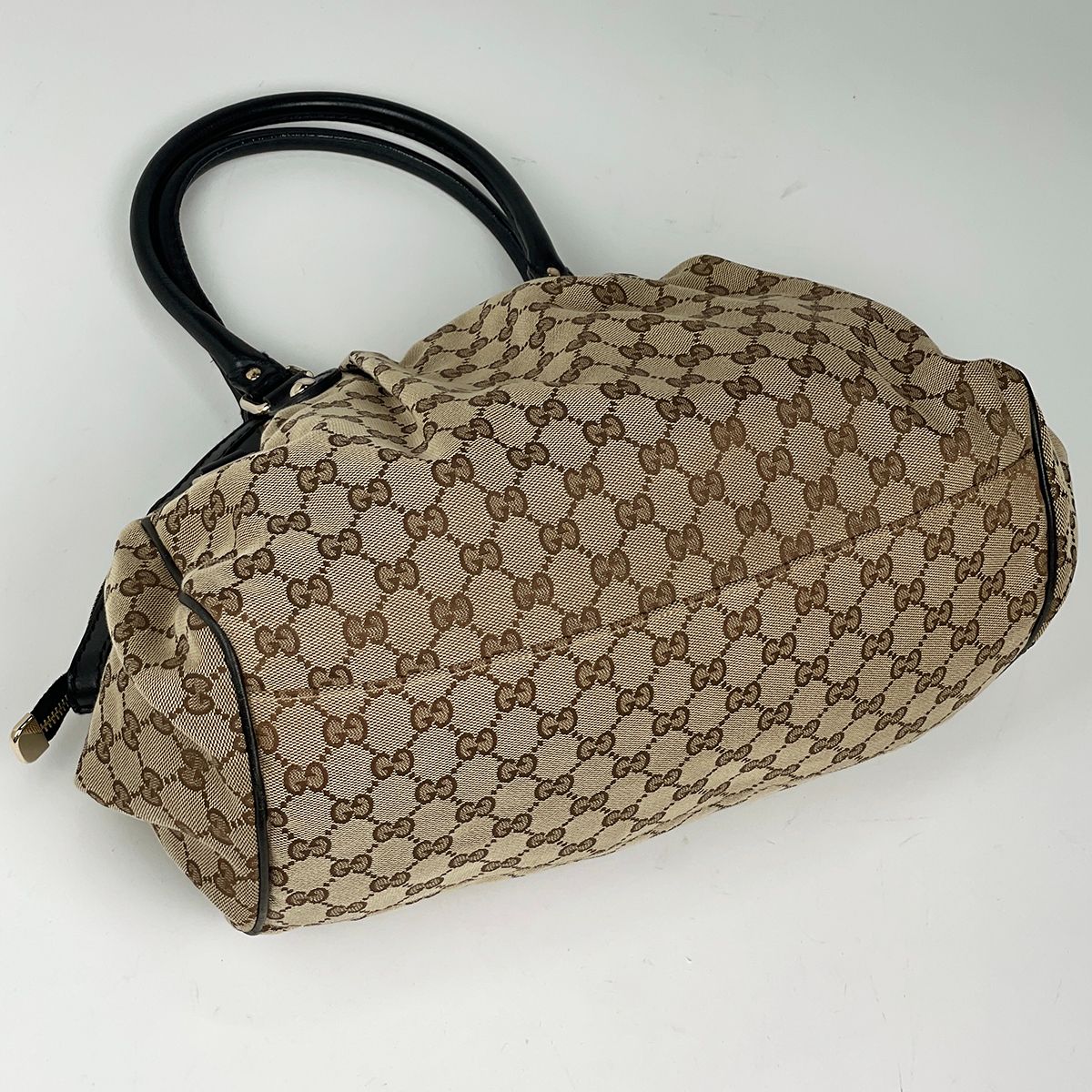 Gucci GG Handbag Canvas Beige Black — view 2