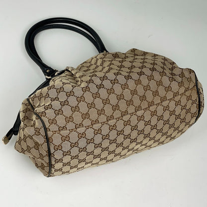 Gucci GG Handbag Canvas Beige Black — view 2