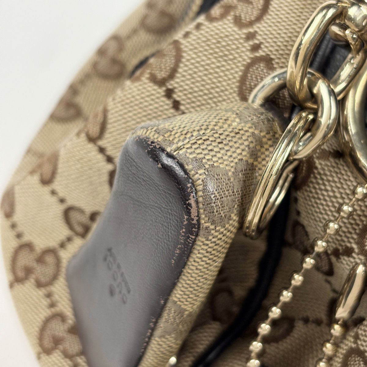 Gucci GG Handbag Canvas Beige Black — view 5