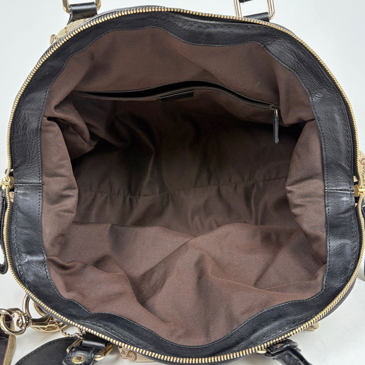 Gucci GG Handbag Canvas Beige Black — view 7