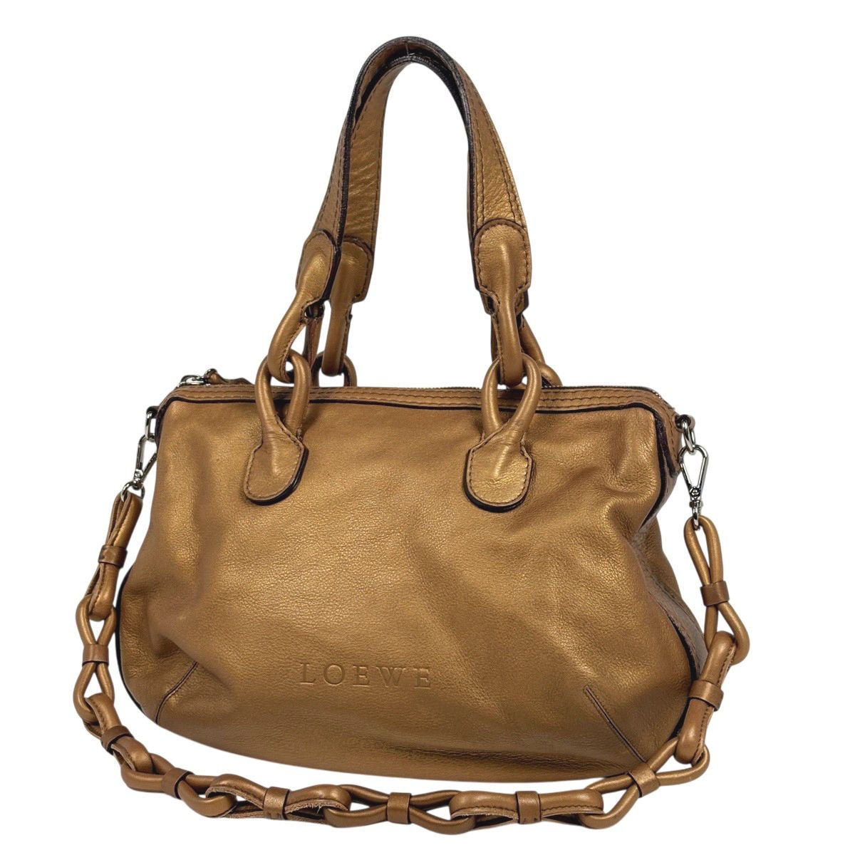 Loewe Fiesta Handbag 2-Way Leather Blanc